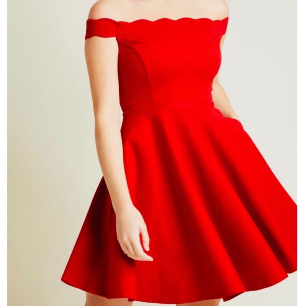 ModCloth scallop neck fit & flare dress